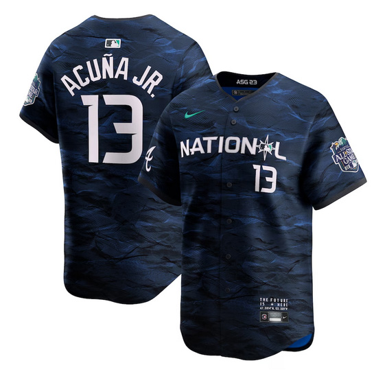 Mens National League Nike 2023 MLB All-Star #13 Ronald Acuna Jr. Game Limited Player Jersey